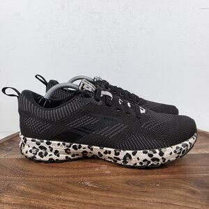 Brooks Revel 5 Womens Black White Leopard Animal Print Size 8 Shoes 1203611B095